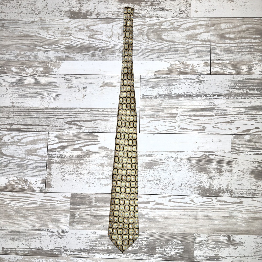Pfizer Geometric Tie Gold Blue Silk Promotional Pharmacy Doctor